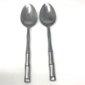 2 Sunshine Bamboo Stainless Teaspoons Flatware